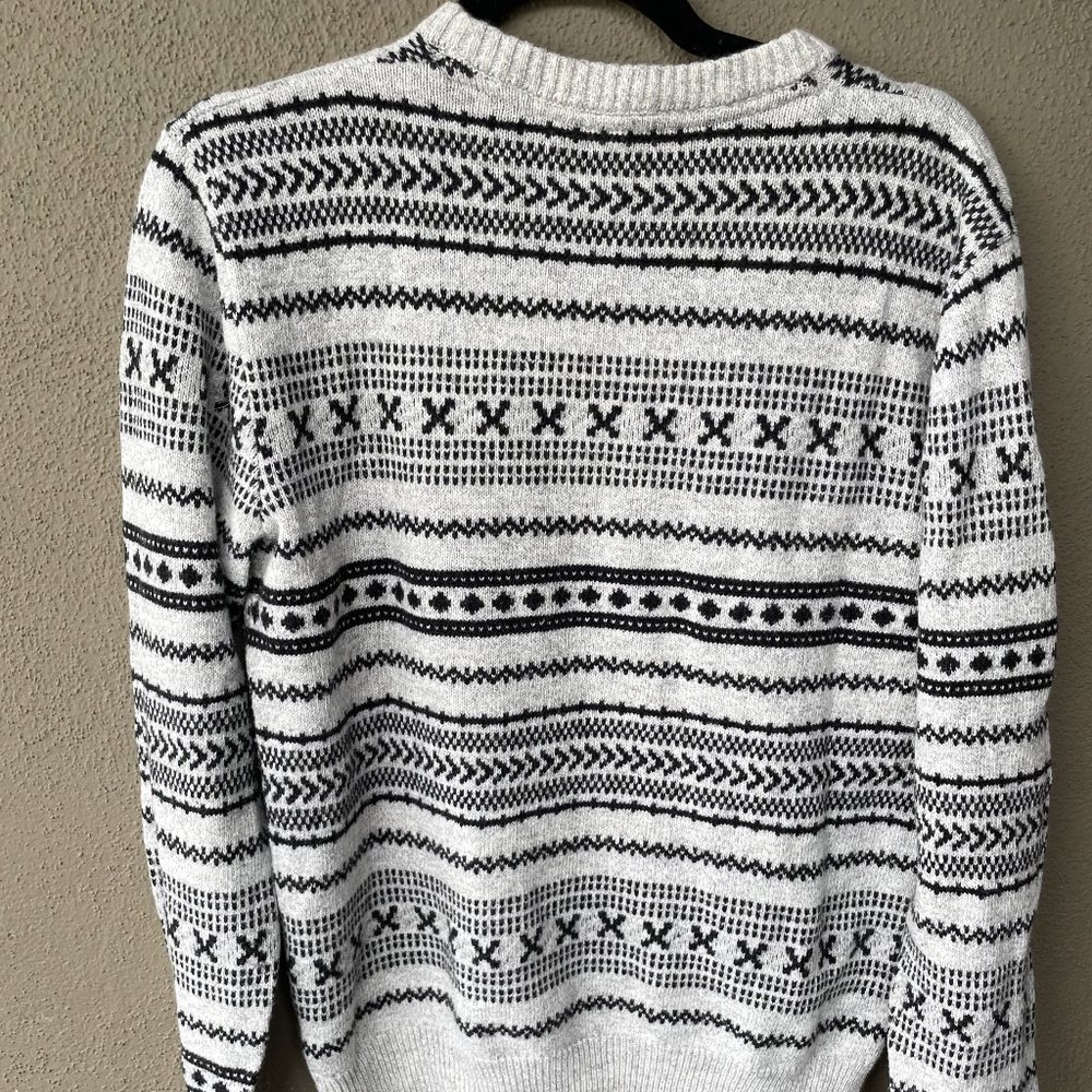Men's Patterned Sweater White/Black Holidays